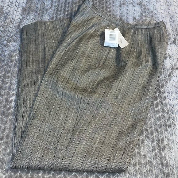 NWT Harve Bernard Wool Lined Pants.  Vintage.  Black/Gray Straight leg. 14 T - Picture 1 of 12